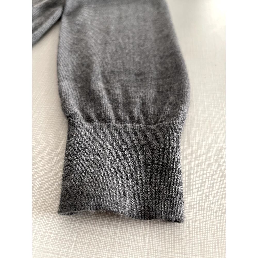 Nordstrom Sz L Merino Wool Sweater Gray Classic Preppy Office Minimalist Basic - Picture 9 of 11